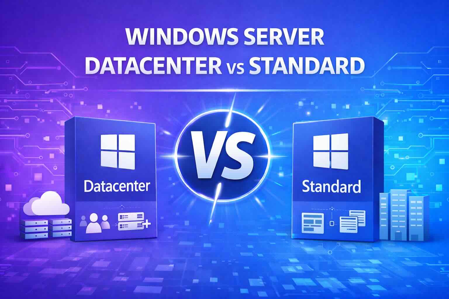Windows Server Datacenter vs Standard: ¿Cuál elegir?
